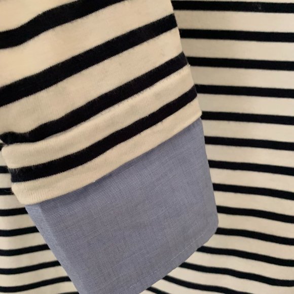 J CREW navy/white stripe long sleeve t-shirt, size XS - Picture 3 of 5
